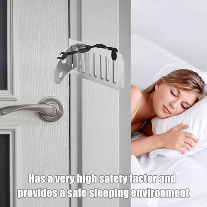 2 pieces - Door stopper - Portable door lock - Lock - Portable security door locks - Anti-theft door stopper - Anti-burglary door stopper - theft protection - for travel, apartments, hotels, schools, vacation homes - 8*3 cm - silver