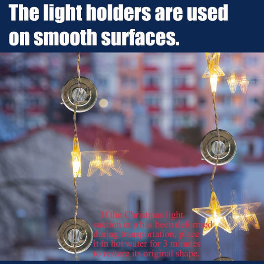 60 pieces - String Light Suction Cups - Suction Cup Hook - String Light Hanging Hooks - Suction Cups for String Lights - Suction Cup Holder for String Lights - Hooks - for party lighting, lighting and Christmas decorations - for windows and glass - transp