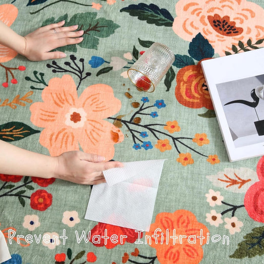 indoor doormat - Machine washable - vintage pattern - Boho style - Small rug - 40 x 60cm - Green
