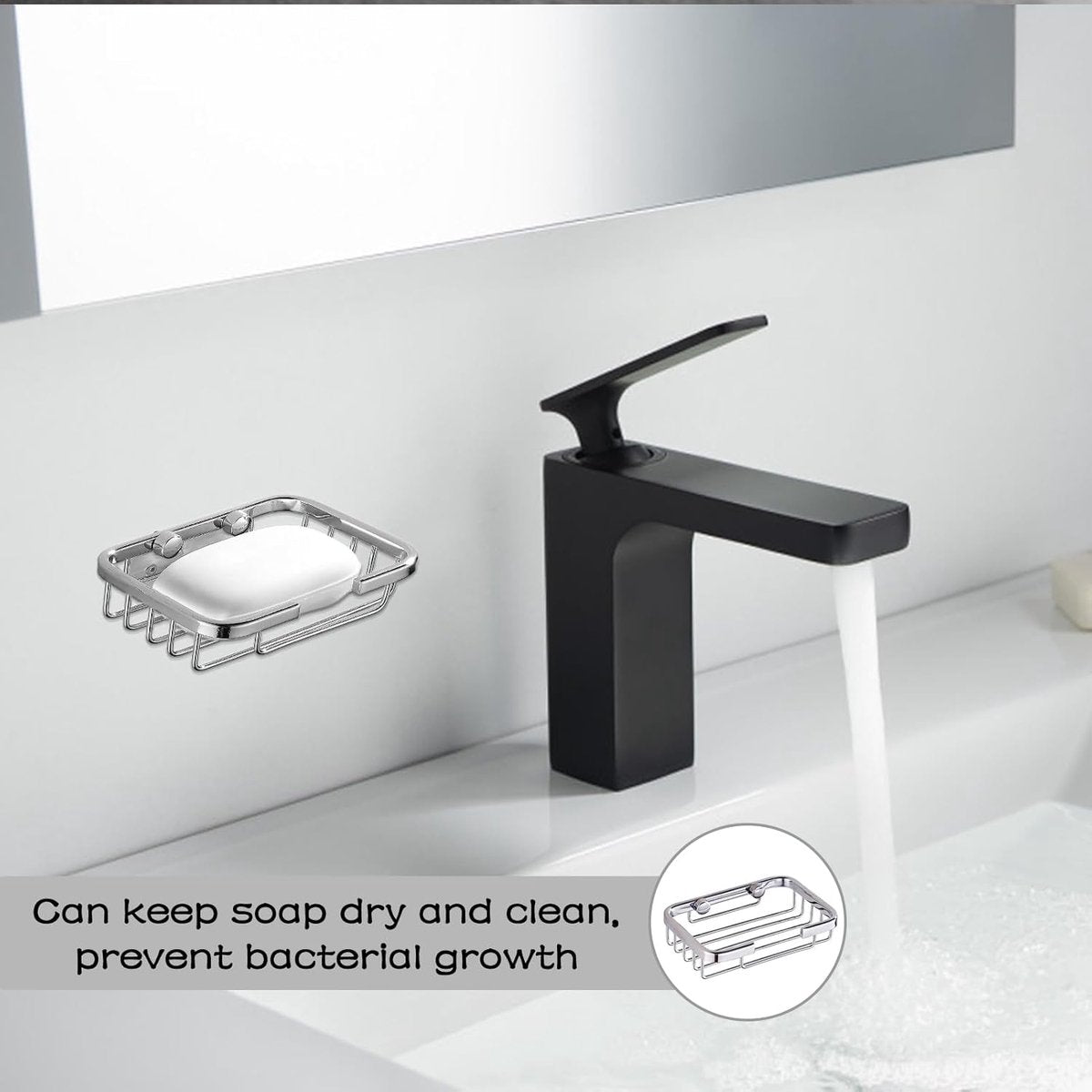 Soap Holder - 135*85*35 cm - Waterproof Stainless Steel Soap Dish - Storage Rack - Stainless Steel Metal Wall-Mounted Soap Rack - Shower Soap Basket - Soap Rack - Dish Holder - Sink Rack - With Screws - For Shower, Bathroom, Bath, Kitchen, Washbasin - Sil