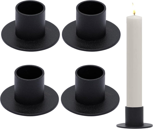 4 pieces - Candlesticks - Candle holder - Candle stand - metal candle holders - modern candle holders - home decoration - for the living room, parties, Christmas, weddings - Φ2.5 cm - 5*2.7 cm - black