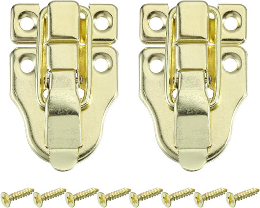 pieces - 58*40 mm - lock - cabinet locks - box lock - toggle lock - metal box toggle lock - with mounting screws - for jewelry box - wooden cabinet - decorative - gold