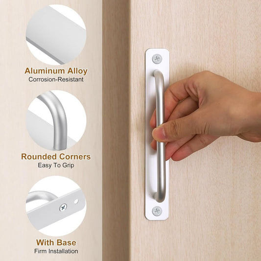 2 pieces - 210*25*36 mm - Door handles - Cabinet handles - Aluminium door handles - Wardrobe handles - Drawer handles - Locker handles - Window handles - for cabinets, wardrobes, barn doors and wooden doors - for interior and exterior decoration - silver