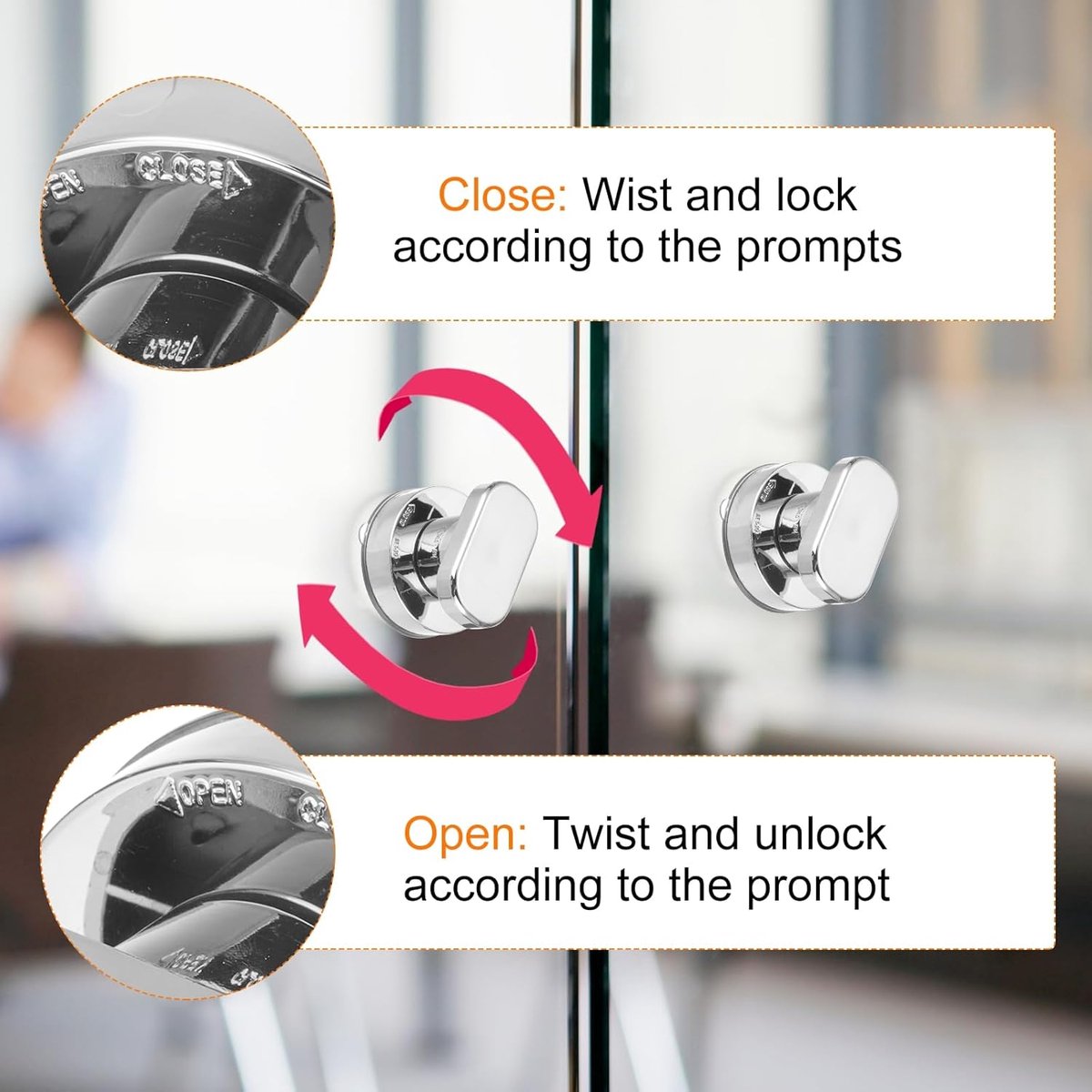 pieces - Door handle - Suction cup door grip - Suction cup handle - suction cup glass mirror door handle - suction cup handles for sliding doors - shower door handle - self-adhesive push-pull armrest - cabinet handles - for window, cabinet, toilet - 62x50