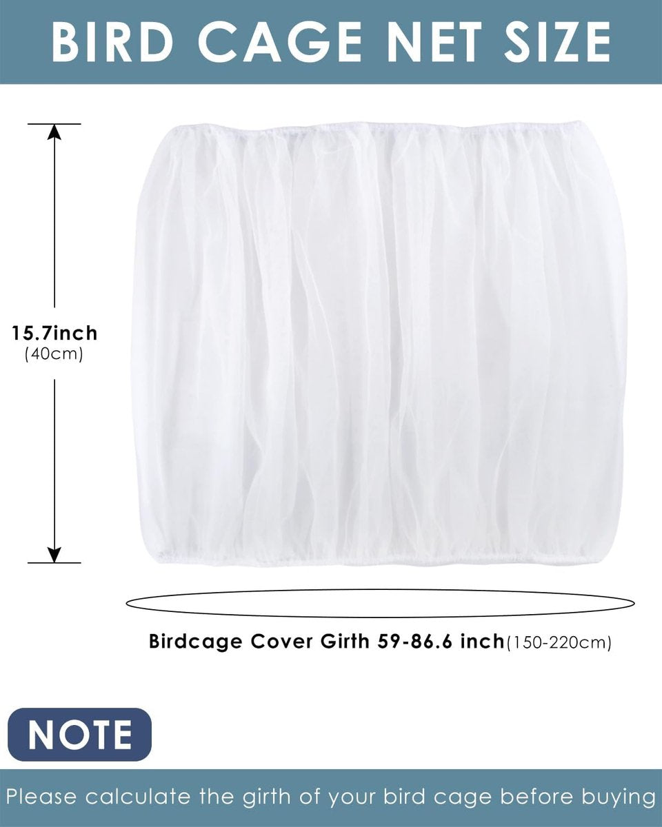 Birdcage Mesh Cover - Universal Birdcage Cover - Birdcage Splash Guard - Seed Catcher - Dust Cover for Birdcage - Birdcage Cover Skirt - Dustproof Mesh Cover - Dust Cover - Net - Birdcage Accessories - 40*150-220 cm - Black and White