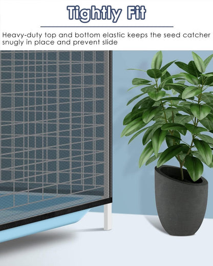 Birdcage Mesh Cover - Universal Birdcage Cover - Birdcage Splash Guard - Seed Catcher - Dust Cover for Birdcage - Birdcage Cover Skirt - Dustproof Mesh Cover - Dust Cover - Net - Birdcage Accessories - 40*150-220 cm - Black and White