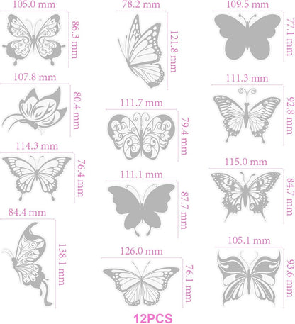 28 pieces - transparent window stickers - butterfly patterns and leaf shapes - warning decorative stickers - for home - window stickers - window decoration - prevent birds from hitting glass