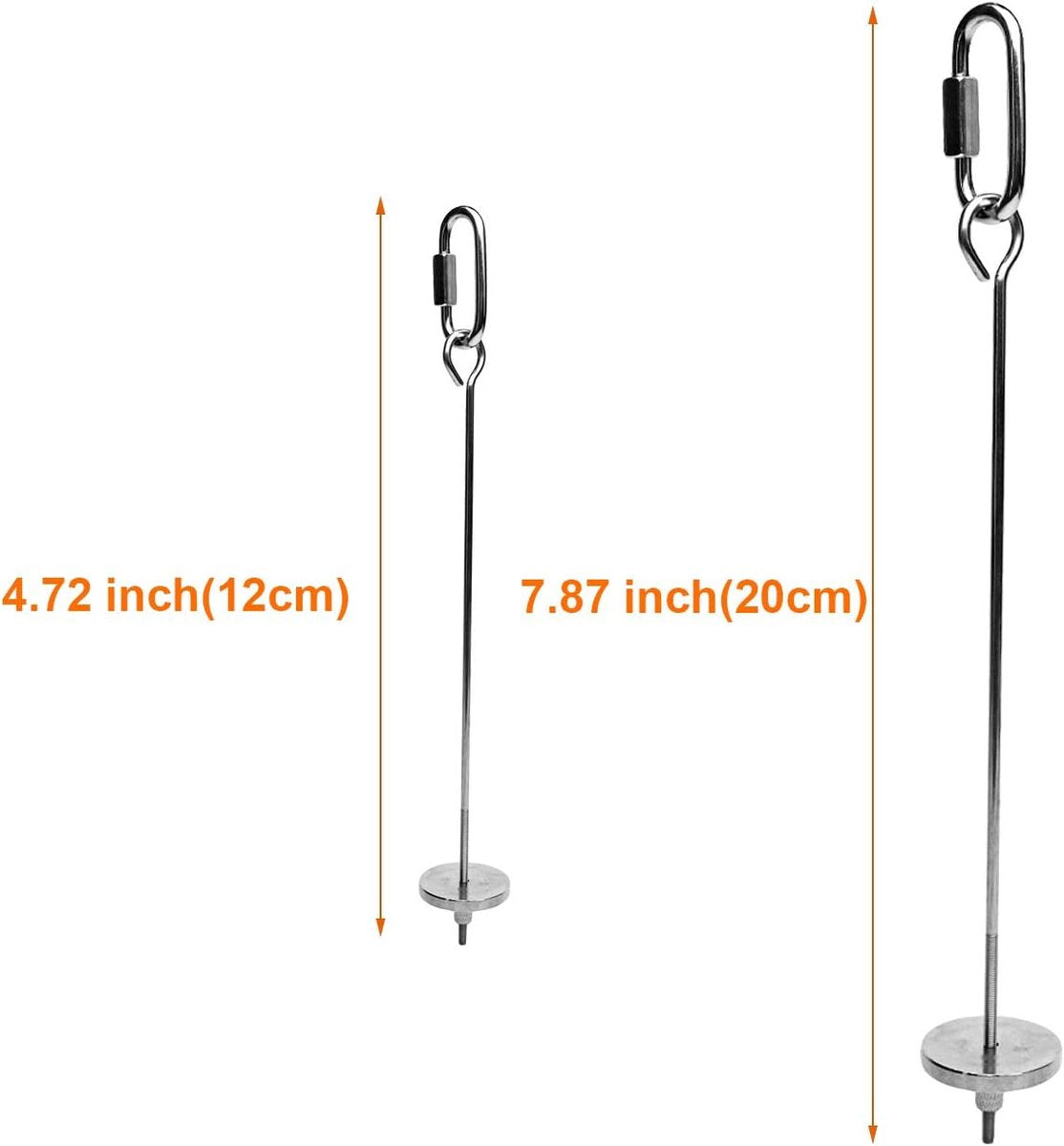 2 pieces - Bird Feeder - Small Animals Fruit and Vegetable Holder - Stainless Steel Vegetable Skewer - Food Finder - Hanging Food Feeding and Handling Tool - for Parrots, Cockatoos, Cockatiels - 20cm and 12cm - Silver