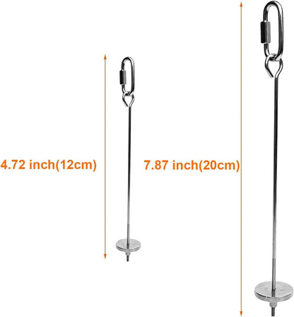 2 pieces - Bird Feeder - Small Animals Fruit and Vegetable Holder - Stainless Steel Vegetable Skewer - Food Finder - Hanging Food Feeding and Handling Tool - for Parrots, Cockatoos, Cockatiels - 20cm and 12cm - Silver