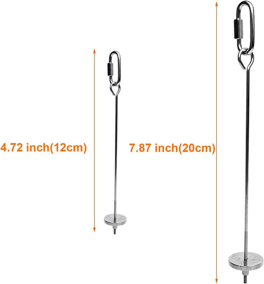 2 pieces - Bird Feeder - Small Animals Fruit and Vegetable Holder - Stainless Steel Vegetable Skewer - Food Finder - Hanging Food Feeding and Handling Tool - for Parrots, Cockatoos, Cockatiels - 20cm and 12cm - Silver