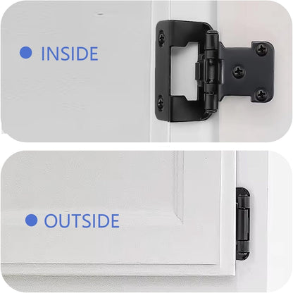 pieces - Hinges - Kitchen cabinet hinges - Cabinet door hinges - Furniture hinges - Flap hinge - Interior door hinges - surface-mounted hinges for kitchen cabinets - semi-concealed cabinet hinges - with screws - for cabinet doors, cabinets - black