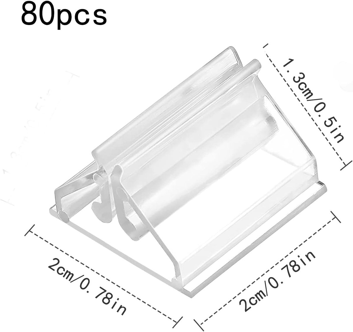 80 pieces - acrylic card holders - acrylic place card holders - reusable - transparent label holders - table menu holders - playing card holders - display stand - photo display - 2*2*1.3 cm - transparent
