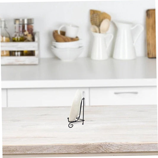 4 pieces - sign stand - plate holder - iron plate stands - plate stands for display - Display rack - foldable easel stand - metal photo stand - photo stand - book stand - plate stands - 4 inch - black