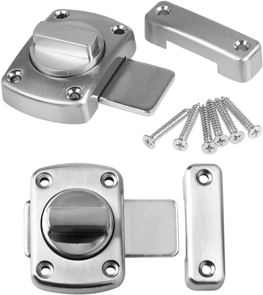 pieces - Door locks - swing door locks - zinc alloy door locks - bathroom door lock - security lock - door bolt - for home security, bathroom, bedroom, toilet - silver