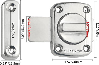 pieces - Door locks - swing door locks - zinc alloy door locks - bathroom door lock - security lock - door bolt - for home security, bathroom, bedroom, toilet - silver