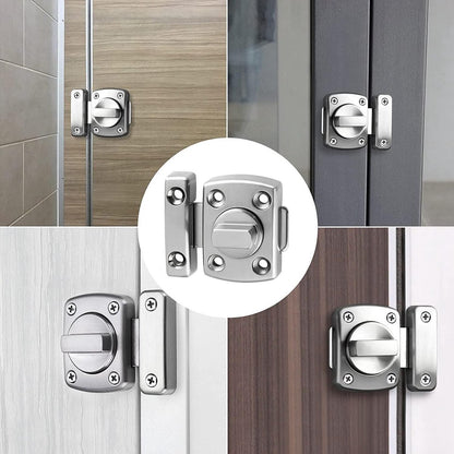 pieces - Door locks - swing door locks - zinc alloy door locks - bathroom door lock - security lock - door bolt - for home security, bathroom, bedroom, toilet - silver
