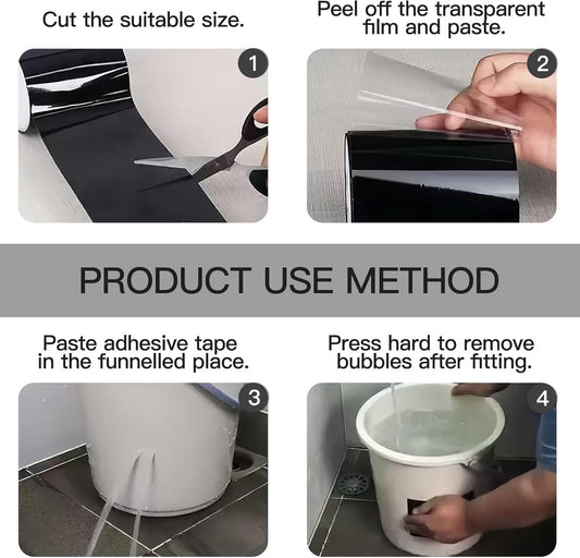 1.5 m*10 cm - waterproof repair tape - for repairing swimming pools, tents and ponds - repair tape - waterproof adhesive tape - leak-proof tape - insulation tape - sealing tape - for pipes, tents, swimming pools - black