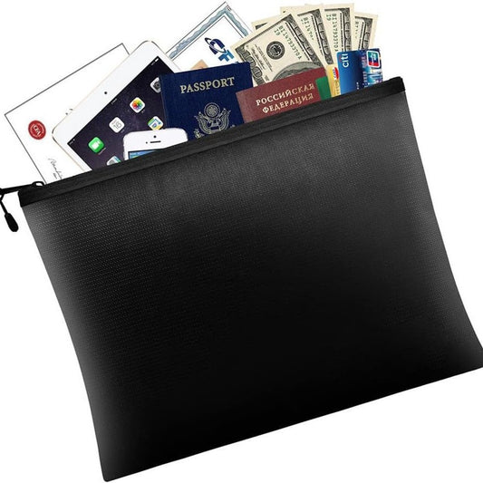 Fireproof document bag - fireproof and waterproof money bag with zipper for cash - Fireproof Document Bags - 13.4 x 9.4 Inch Waterproof and Fireproof Money Bag Document Holder with Zipper - Fireproof Safe Storage Bag