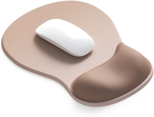 Gel mouse pad - mouse pad with wrist rest - Gaming Mouse Pad - Mouse Pad with Memory Foam Wrist Rest and Non-Slip Base - Non-Slip - Desk Accessories for Office - Office - For Computer, Cafe, Home & Office - 26 × 19.5 cm - Gradient Apricot