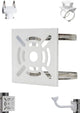 Security camera bracket - Camera bracket - Security bracket - with 2 rings - universal metal bracket - Vertical pole adapter - For security cameras - Sturdy metal bracket - Flat pole bracket - sturdy and durable - White