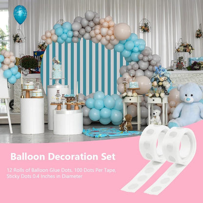 1200 pieces - balloon glue dots - double-sided stickers - removable round adhesive - leaves no residue - waterproof tape - for gift wrapping, weddings, Christmas and festivals - transparent