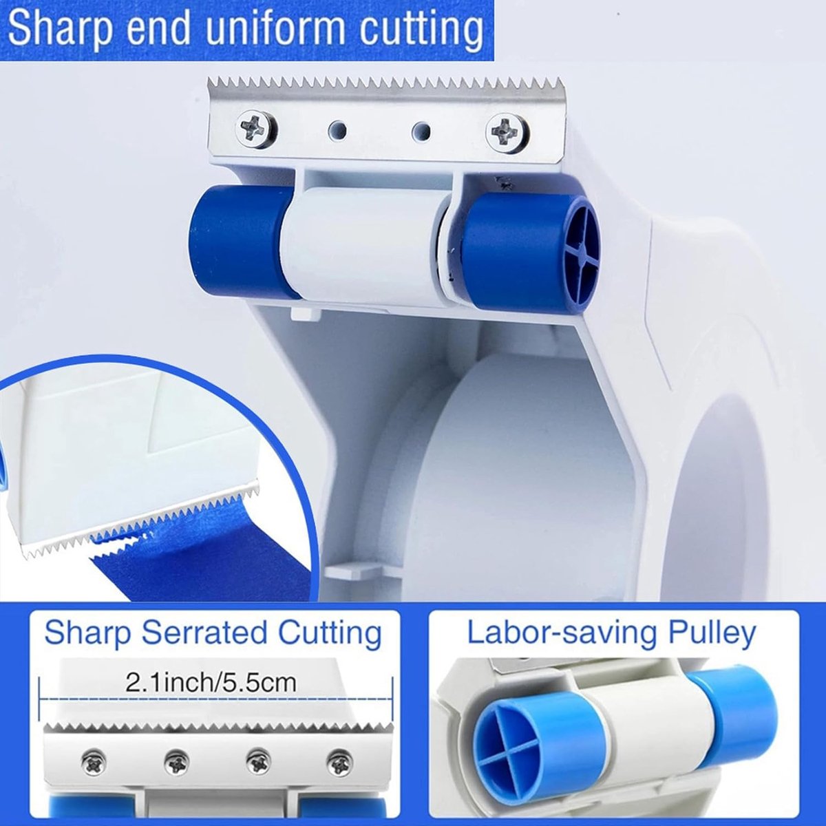 Tape Dispenser - Portable masking tape dispenser - adhesive tape dispenser - Seam sticker tool - for wall and floor painting - for paintwork, windows and door frames - 15*10.4 cm - white