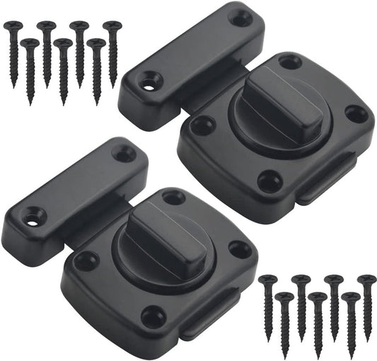 2 pieces - Door locks - swing door locks - zinc alloy door locks - bathroom door lock - security lock - door bolt - for home security, bathroom, bedroom, toilet - black