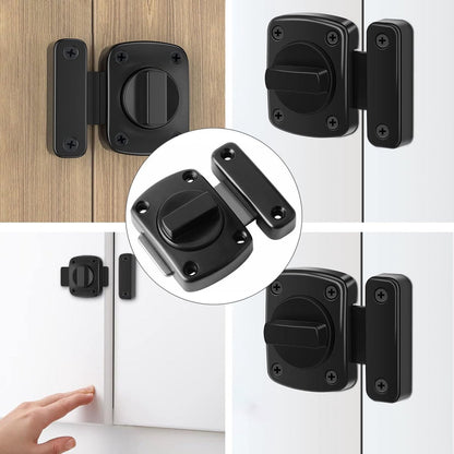 2 pieces - Door locks - swing door locks - zinc alloy door locks - bathroom door lock - security lock - door bolt - for home security, bathroom, bedroom, toilet - black