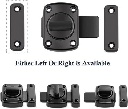 2 pieces - Door locks - swing door locks - zinc alloy door locks - bathroom door lock - security lock - door bolt - for home security, bathroom, bedroom, toilet - black