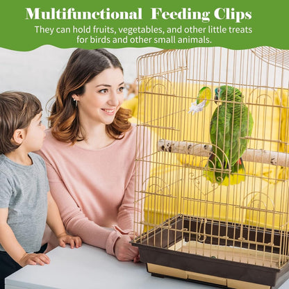 12x Bird Feeders - Plastic bird bowl - Birdcage feeder clips - Bird feeder tray - parrot fruit and vegetable clips - Bird feeder - Bird Feeder Tray - For birdcage - Hanging bird feeder - For birds, parrots