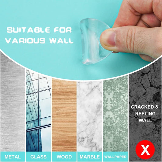 Transparent Door Stoppers - 12 Pieces - Wall-Mounted Door Handle Stop - Bumpers - Transparent Self-Adhesive Silicone Door Stops - Door Buffers - Transparent Shock Absorbers - Powerful Door Stop - For Cabinet Doors, Kitchen, Bathroom, Office