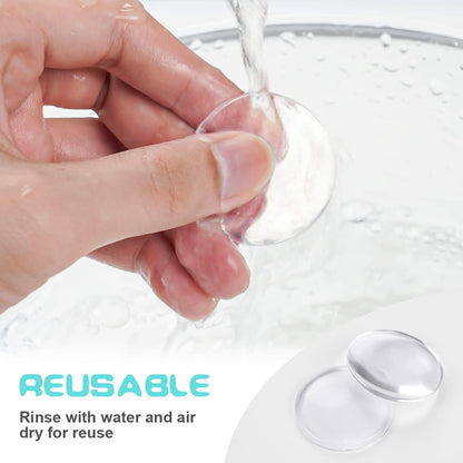 Transparent Door Stoppers - 12 Pieces - Wall-Mounted Door Handle Stop - Bumpers - Transparent Self-Adhesive Silicone Door Stops - Door Buffers - Transparent Shock Absorbers - Powerful Door Stop - For Cabinet Doors, Kitchen, Bathroom, Office