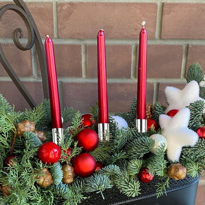4 pieces - Candle holder - candle holder - candlestick - Christmas wreath candle holders - metal candlestick - Christmas decorations - home decor - candle accessories - 2.5*2.5*11 cm - silver