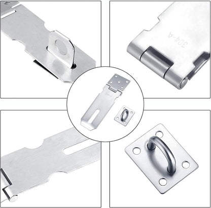 Padlock with screws - 4 Pieces - Hasp Padlock Holder - Padlock Lock - Exterior Door Lock - Padlock Door Handle - Door Lock with Screws - Door Padlocks for Doors, Cabinets