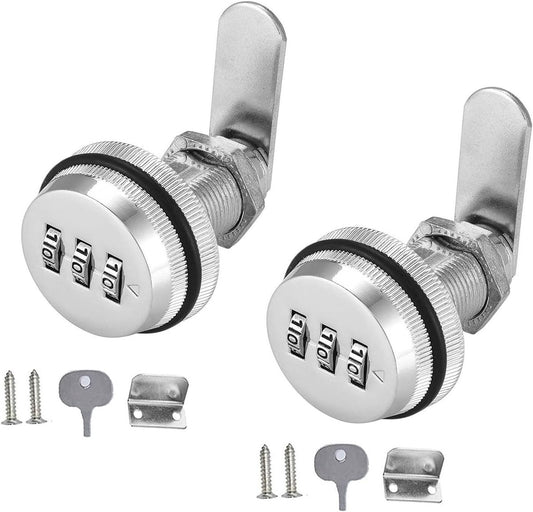 pieces - Combination lock - 62*38 mm - Suitable for panel thicknesses of 15-25 mm - Cabinet locks - Drawer locks - secure drawer mailbox cabinet code lock - for cabinet drawer mailbox - silver