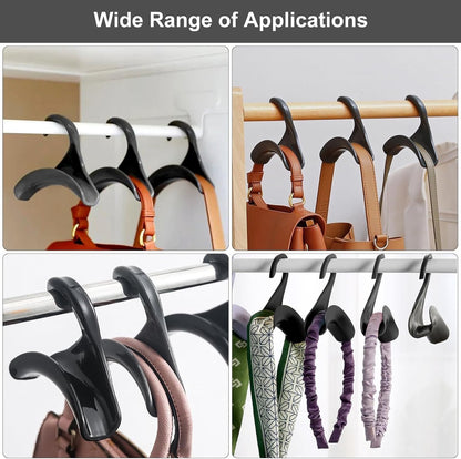 10 pieces - Bag hanger - Bag Hooks - handbag hanger hooks - bag hangers - handbag hangers - clothes hanger - closet bag hangers - for handbags, clothes racks, wallets, wardrobe, handbags, scarves and ties - 10*10*3cm - black