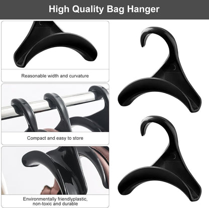 10 pieces - Bag hanger - Bag Hooks - handbag hanger hooks - bag hangers - handbag hangers - clothes hanger - closet bag hangers - for handbags, clothes racks, wallets, wardrobe, handbags, scarves and ties - 10*10*3cm - black