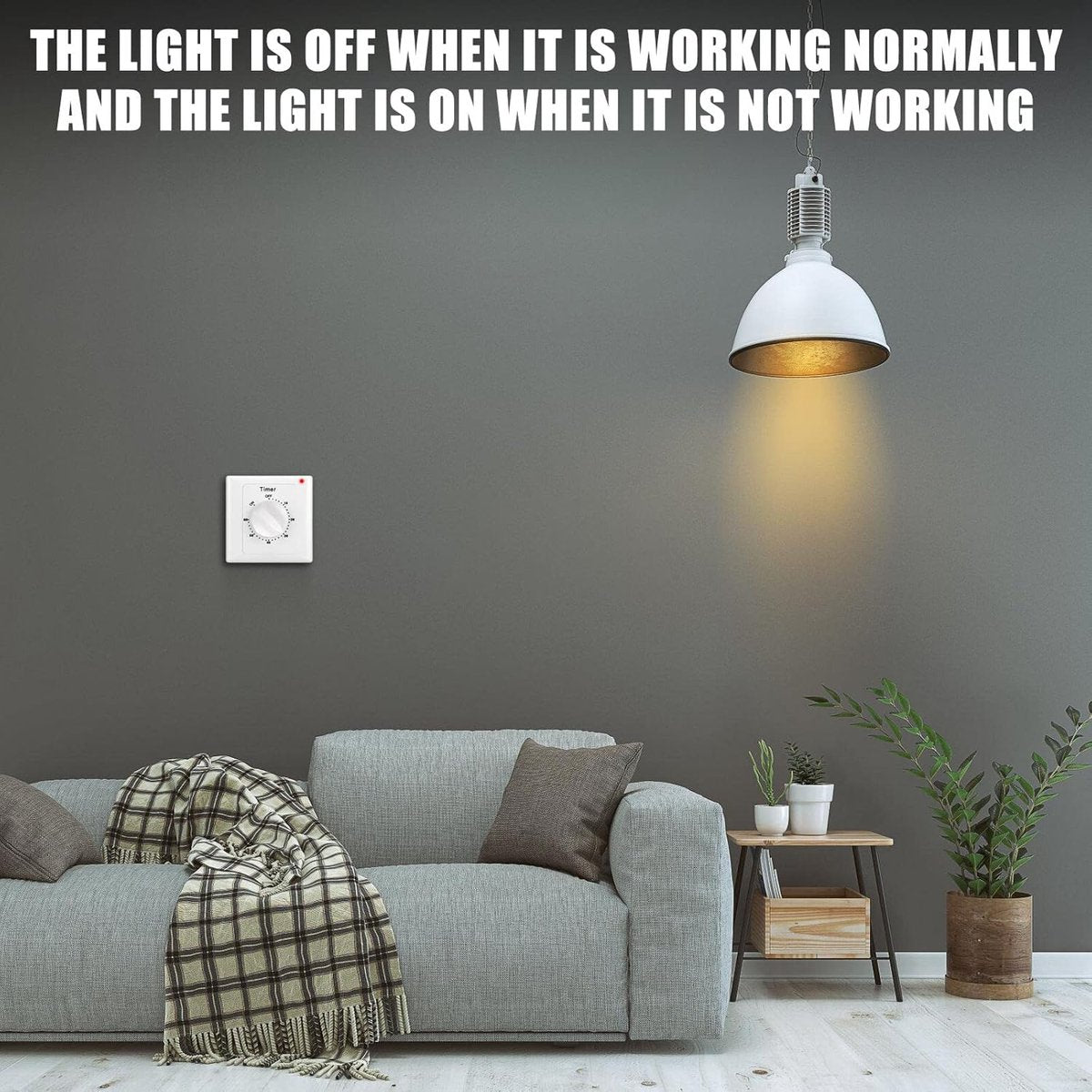 Countdown Switch - 60 minutes - Countdown timer switch - Mechanical countdown timer socket - time switch - timer light switch - with timer - timer socket - for bathroom extractor fan, garage, laundry room, storage room or spa - white