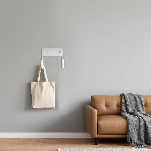 Ironing board holder - Ironing board hanging system - Hook for ironing board - Wall-mounted ironing board holder - Ironing board organizer - Hook - Storage hooks - wall hooks - tool hooks - for laundry rooms, garages and storage rooms - 12*11*6 cm - white