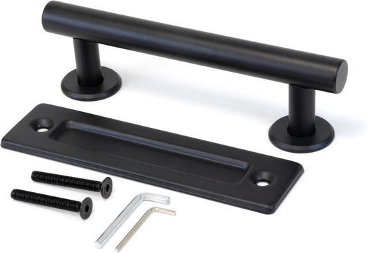30 cm - Sliding Door Handle - Door Knob - Garage Handle - Sliding Door Knob Set - Barn Door Handles - Heavy Duty - With Screws - For Garage Door Cabinet - Black