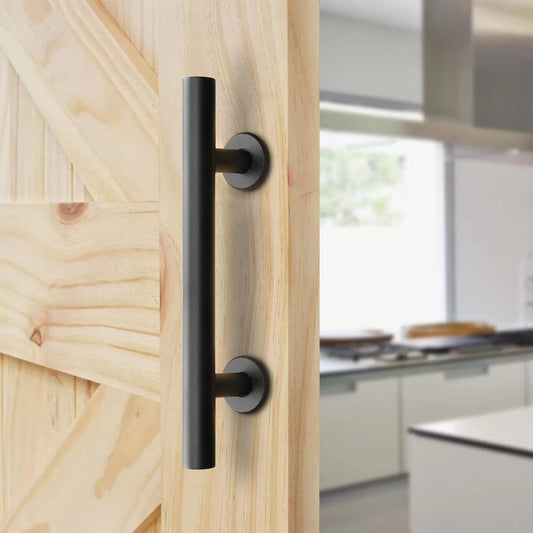 30 cm - Sliding Door Handle - Door Knob - Garage Handle - Sliding Door Knob Set - Barn Door Handles - Heavy Duty - With Screws - For Garage Door Cabinet - Black