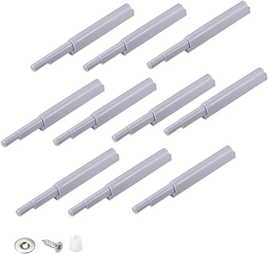 10 pieces - Door catch - Door damper - Door buffer - Door closer - Handleless - Buffer push catches - Automatic Push Door Openers - damper buffers - cabinet door damper - with accessories - for cabinet doors, kitchen cabinets, furniture and kitchen drawer