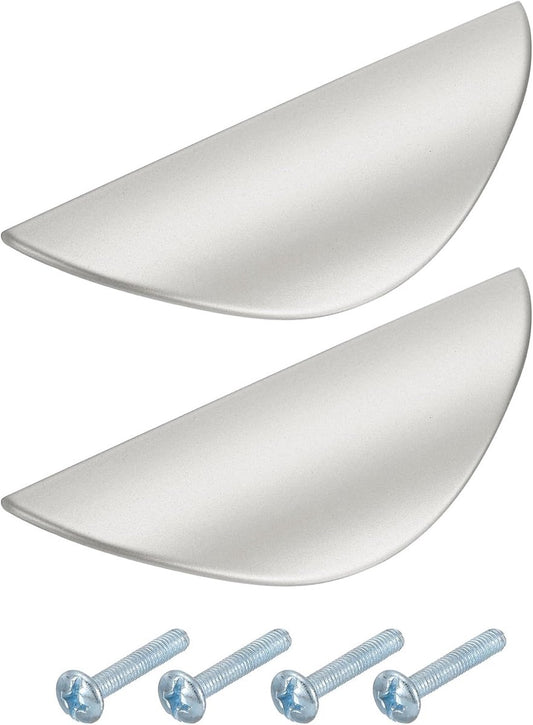 2 pieces - cabinet handles - door handle - half-moon cabinet handle - hole spacing 32 mm - drawer handles - concealed zinc alloy handles - zinc alloy cabinet handles - furniture accessories - with screws - for kitchen cabinet, chest of drawers, hardware -