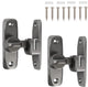 2 pieces - 90/180 degrees - sliding door lock - privacy protection - security sliding door lock - small gate locks - hardware for shed, garden, bathroom, cupboard, window - 80*25 mm - grey
