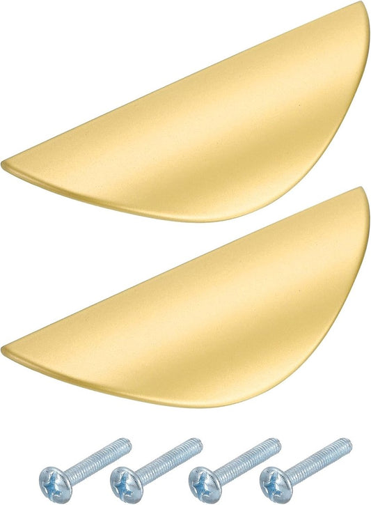 2 pieces - cabinet handles - door handle - half-moon cabinet handle - hole spacing 32 mm - drawer handles - concealed zinc alloy handles - zinc alloy cabinet handles - furniture accessories - with screws - for kitchen cabinet, chest of drawers, hardware -