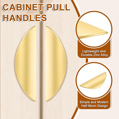 2 pieces - cabinet handles - door handle - half-moon cabinet handle - hole spacing 32 mm - drawer handles - concealed zinc alloy handles - zinc alloy cabinet handles - furniture accessories - with screws - for kitchen cabinet, chest of drawers, hardware -