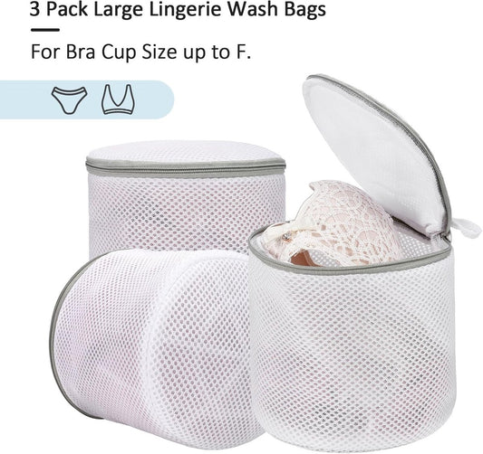 Laundry Bags Protection 3-Piece - For Bra, Underwear & Delicate Clothing - Shape-Retaining Mesh Bags