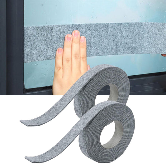 2 rolls - Moisture-proof strips for windows - 3cm*4m - Absorbing condensation strips for window felt - Absorbing stickers - Self-adhesive strip - Anti-condensation felt pads - Anti-condensation strip for windows - Window glass Water-absorbing Sticke - Moi