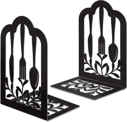 2 Pieces Bookends - bookends - Metal Book Stand - Book Holder - Shelf Organizer - Book Support - Bookshelf - Magazine Holder Book Support - Reading Tray - Magazine Rack - for library, office, school - Black