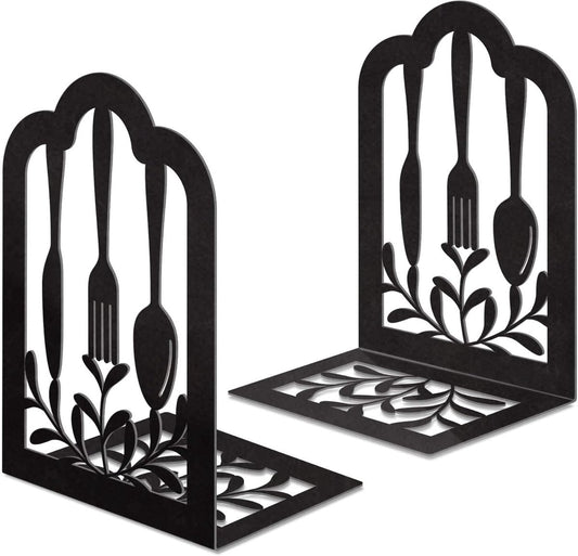 2 Pieces Bookends - bookends - Metal Book Stand - Book Holder - Shelf Organizer - Book Support - Bookshelf - Magazine Holder Book Support - Reading Tray - Magazine Rack - for library, office, school - Black